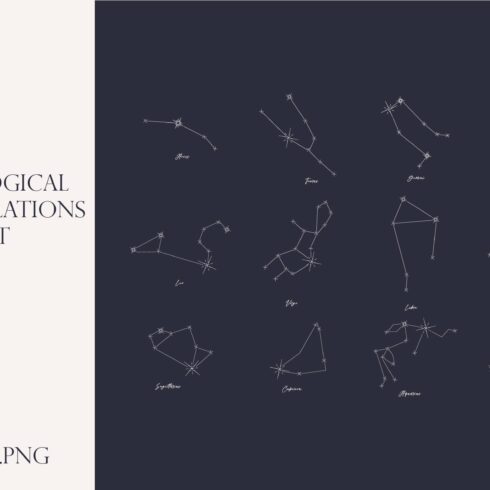 Astrological constellations set cover image.