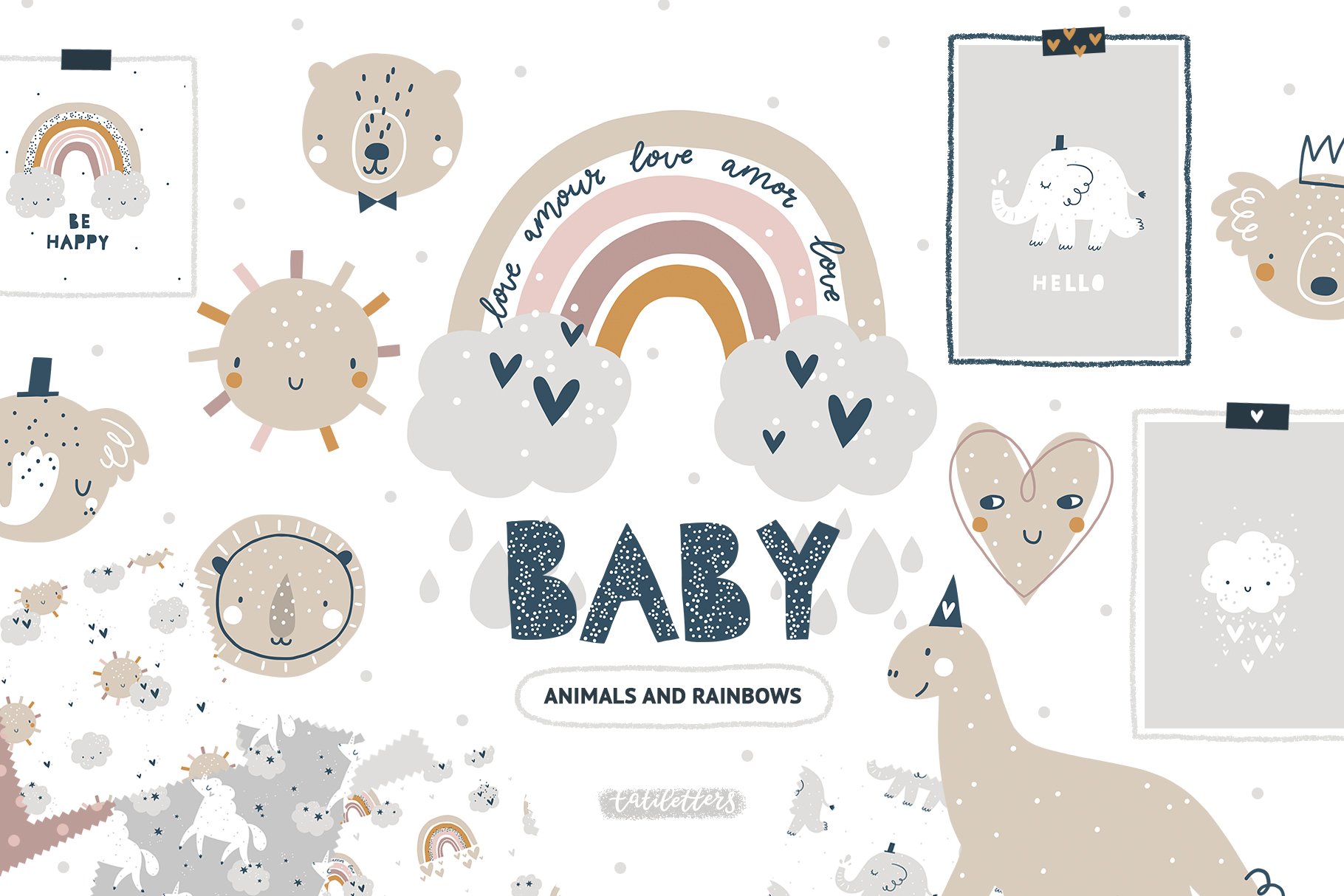 Baby Animals & Pastel Rainbows cover image.