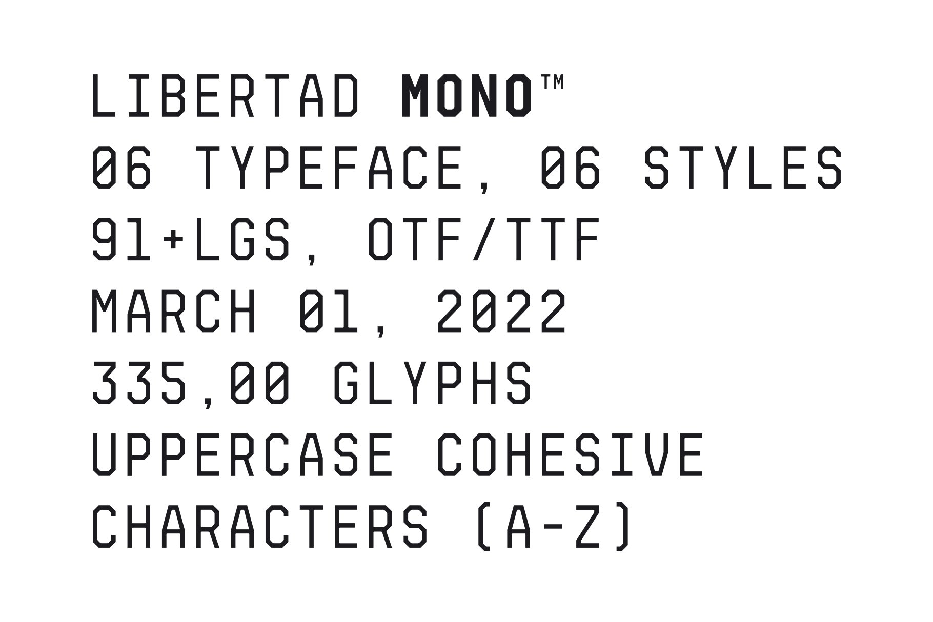 Libertad Mono - Font Family preview image.