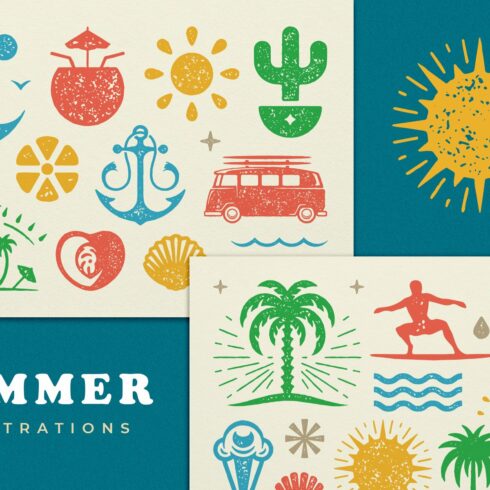 Summer illustrations set cover image.