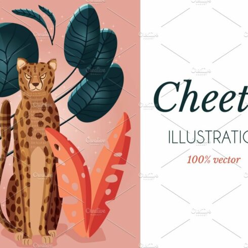 Cheetah Vector Illustration cover image.
