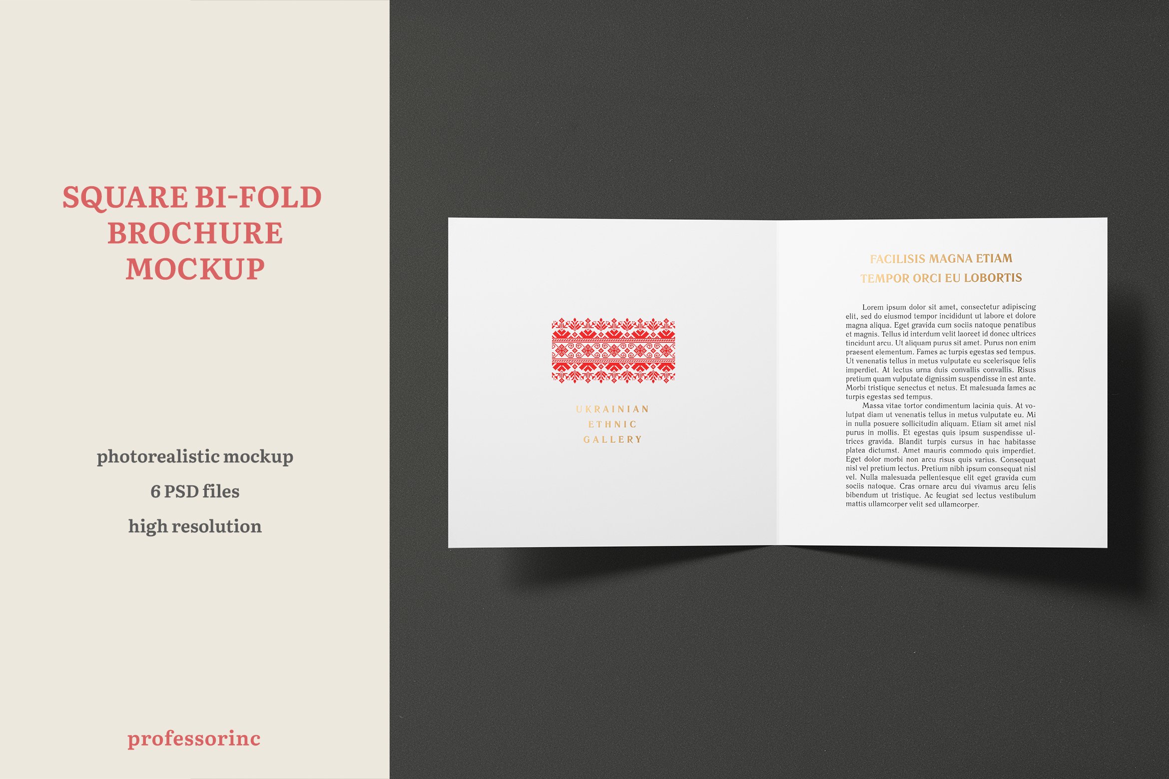 Square Bi-Fold Brochure Mockup cover image.