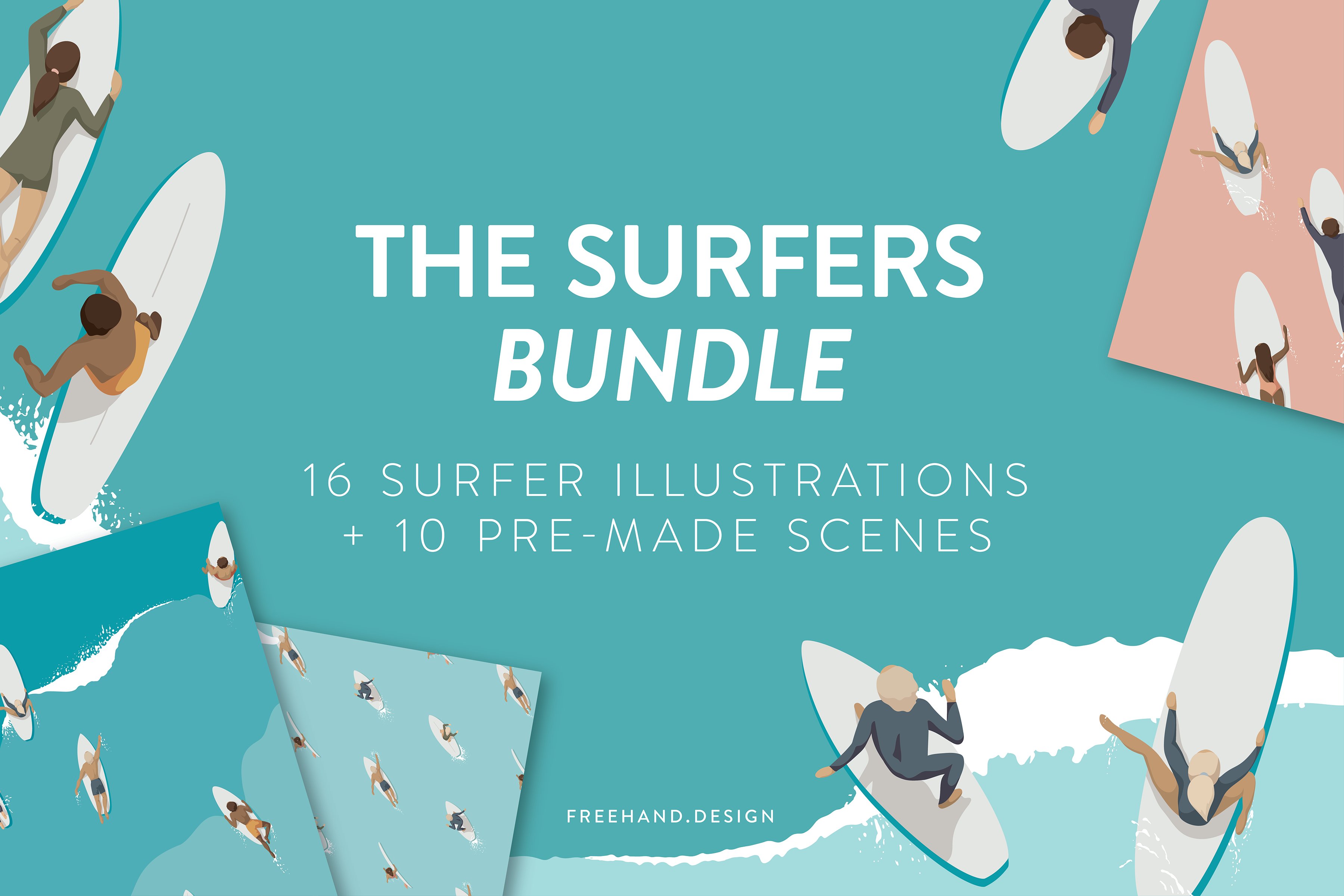 Surfer Illustrations - BUNDLE cover image.