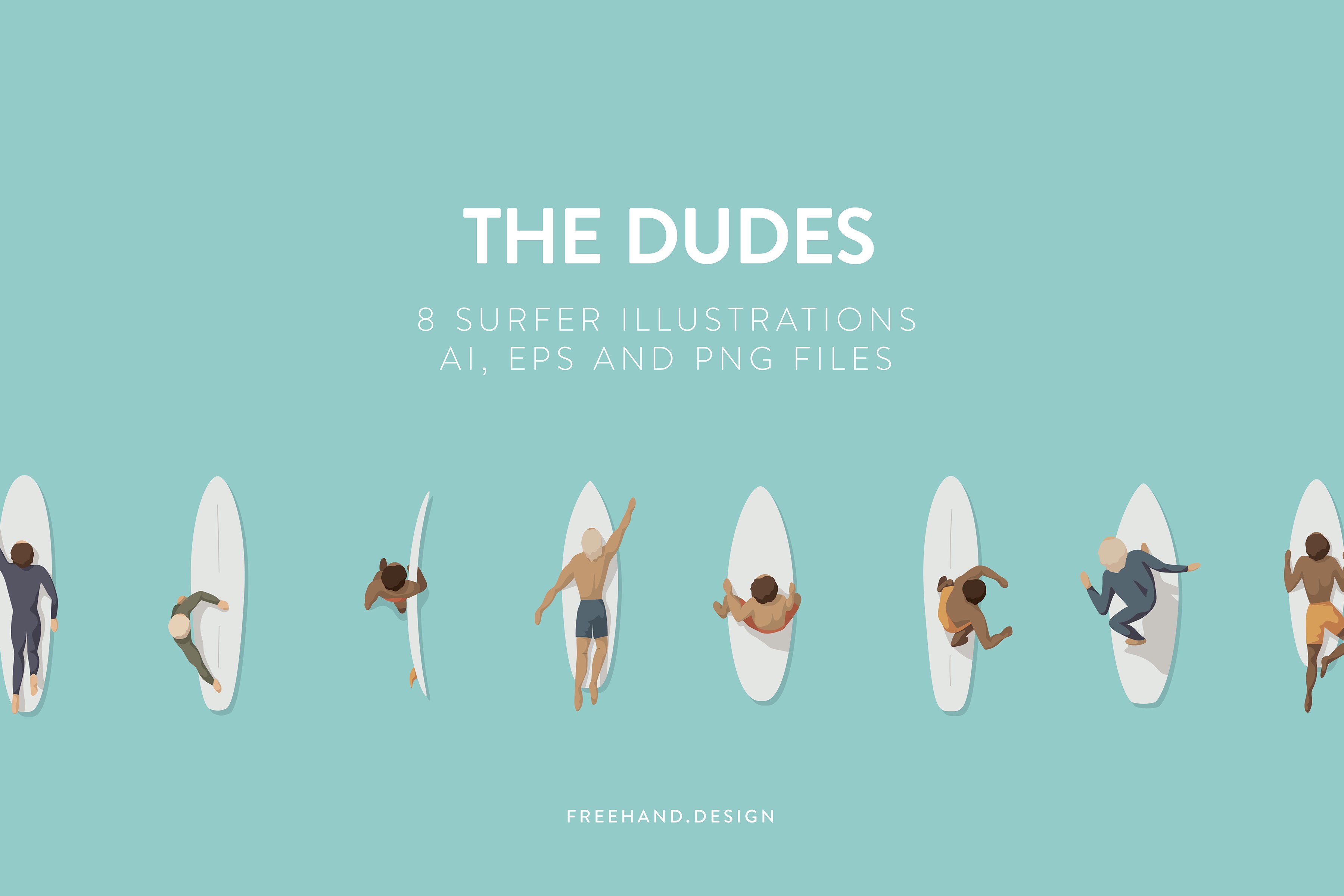 Surfer Illustrations - BUNDLE preview image.