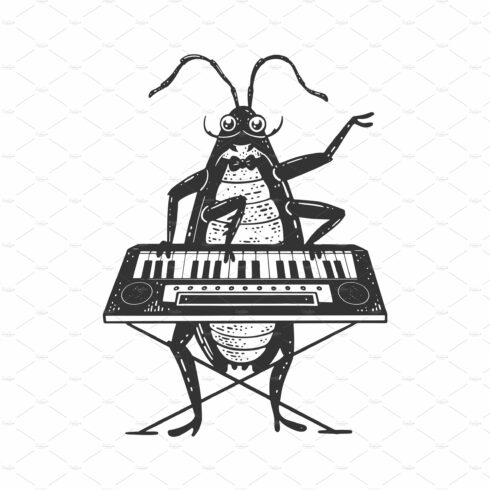 Cockroach Synthesizer sketch vector cover image.