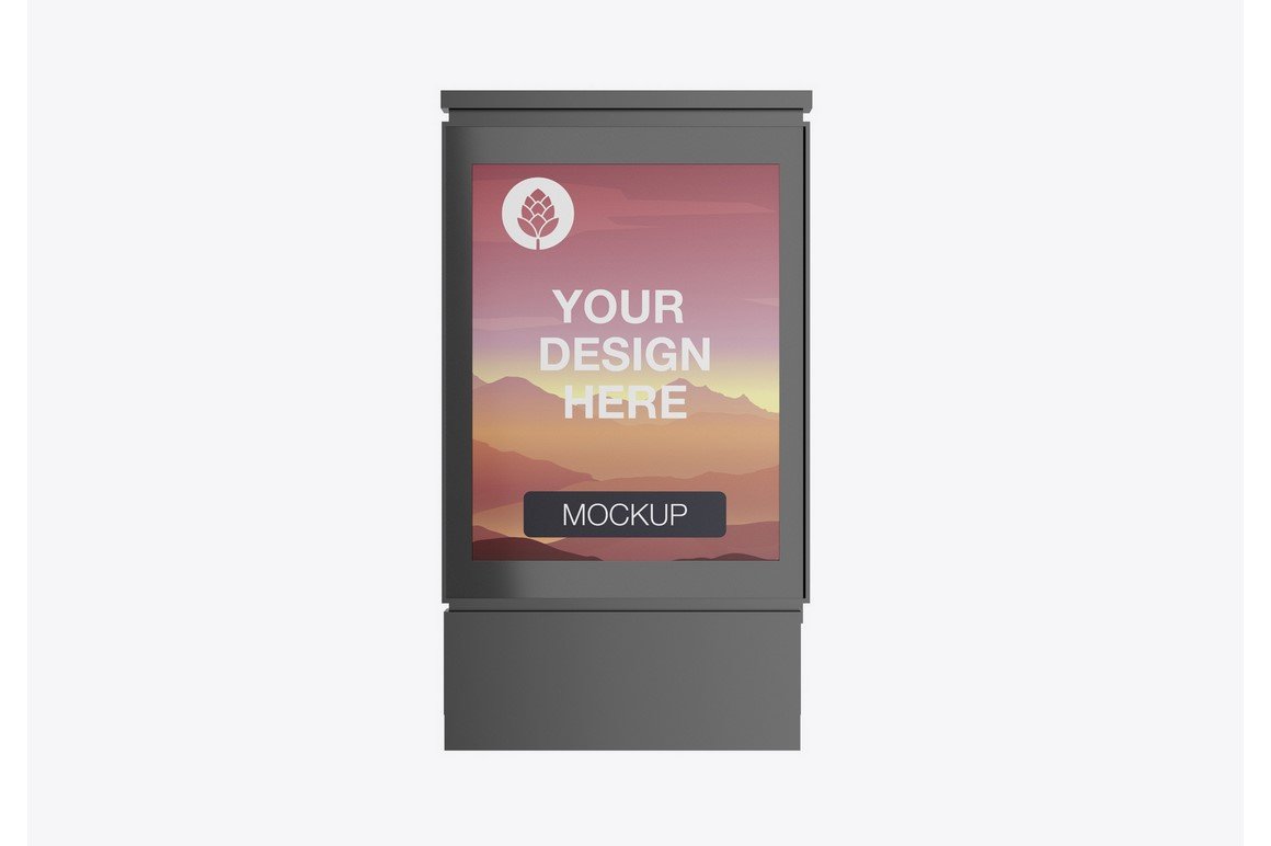 Outdoor Kiosk Advertisement Mockup cover image.