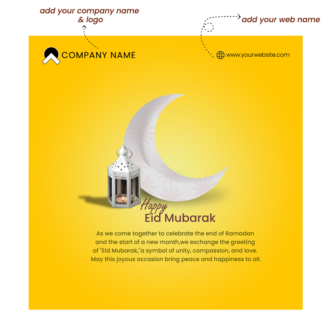 Eid Mubarak Tamplate preview image.
