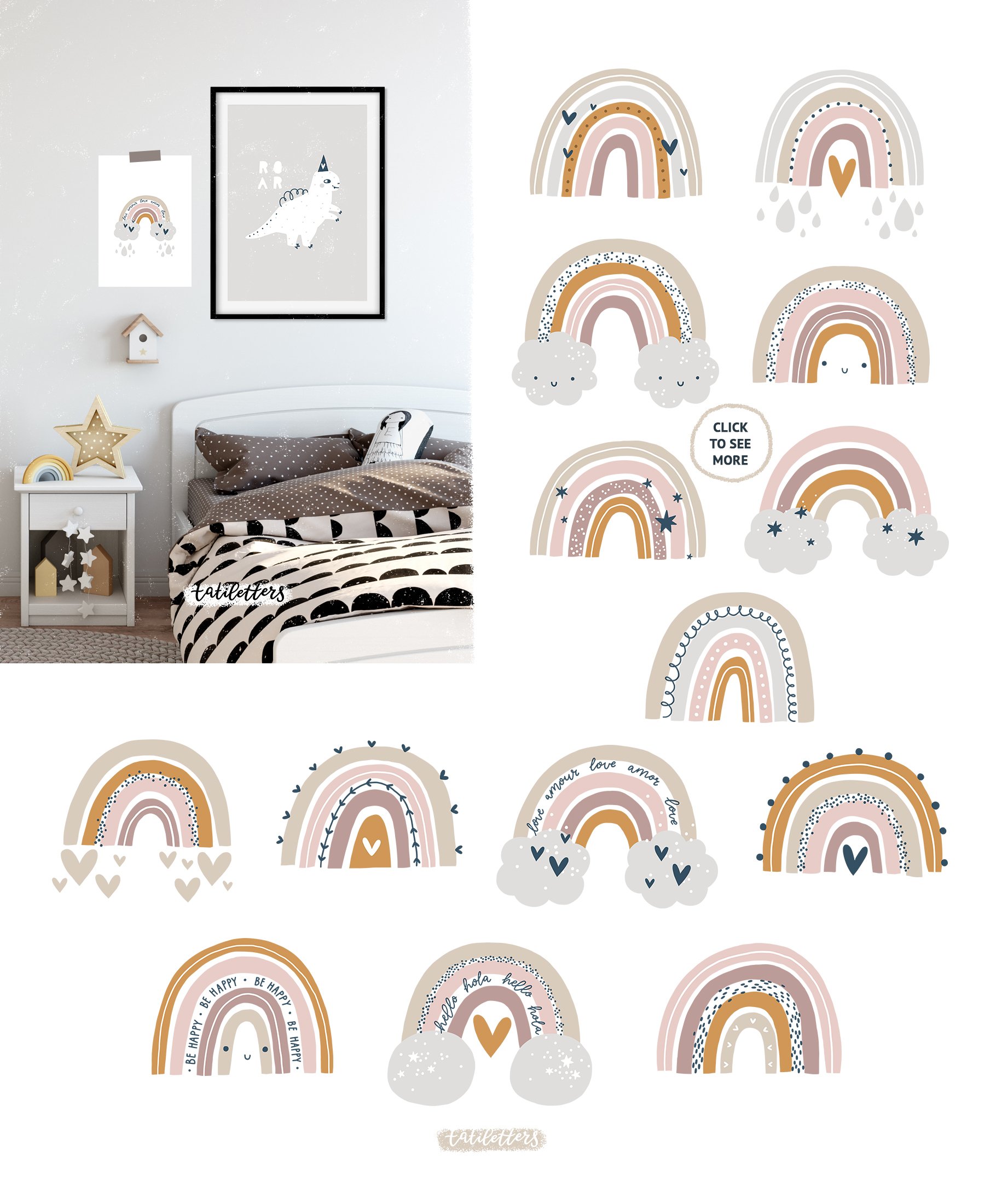 Baby Animals & Pastel Rainbows preview image.