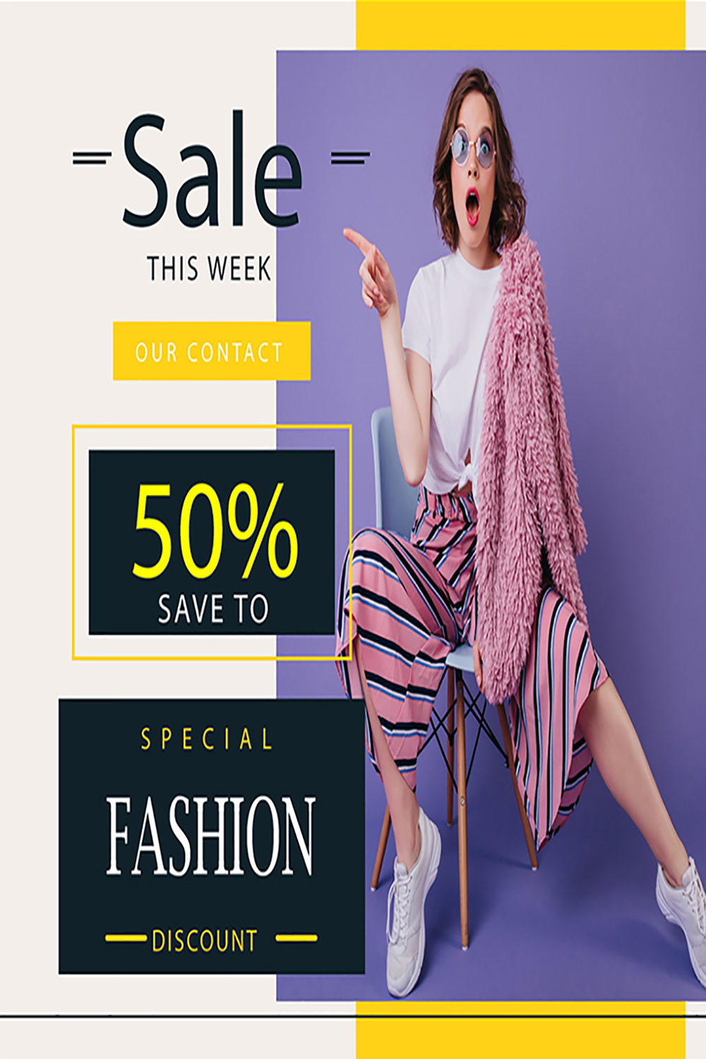fashion sale instagram post template pinterest preview image.