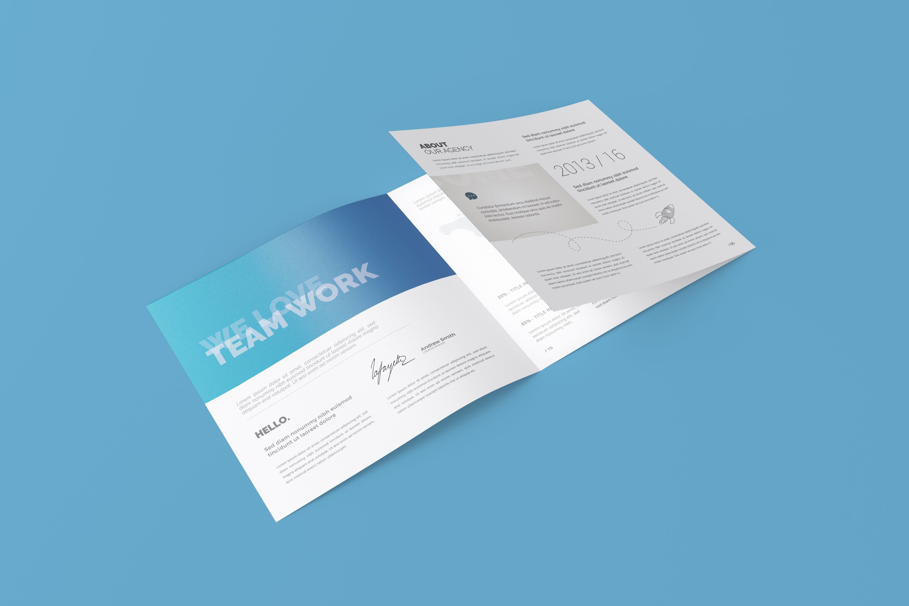 Square Trifold Brochure Mockup preview image.