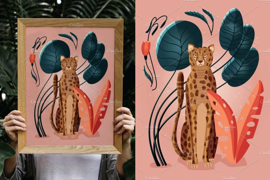 Cheetah Vector Illustration – MasterBundles