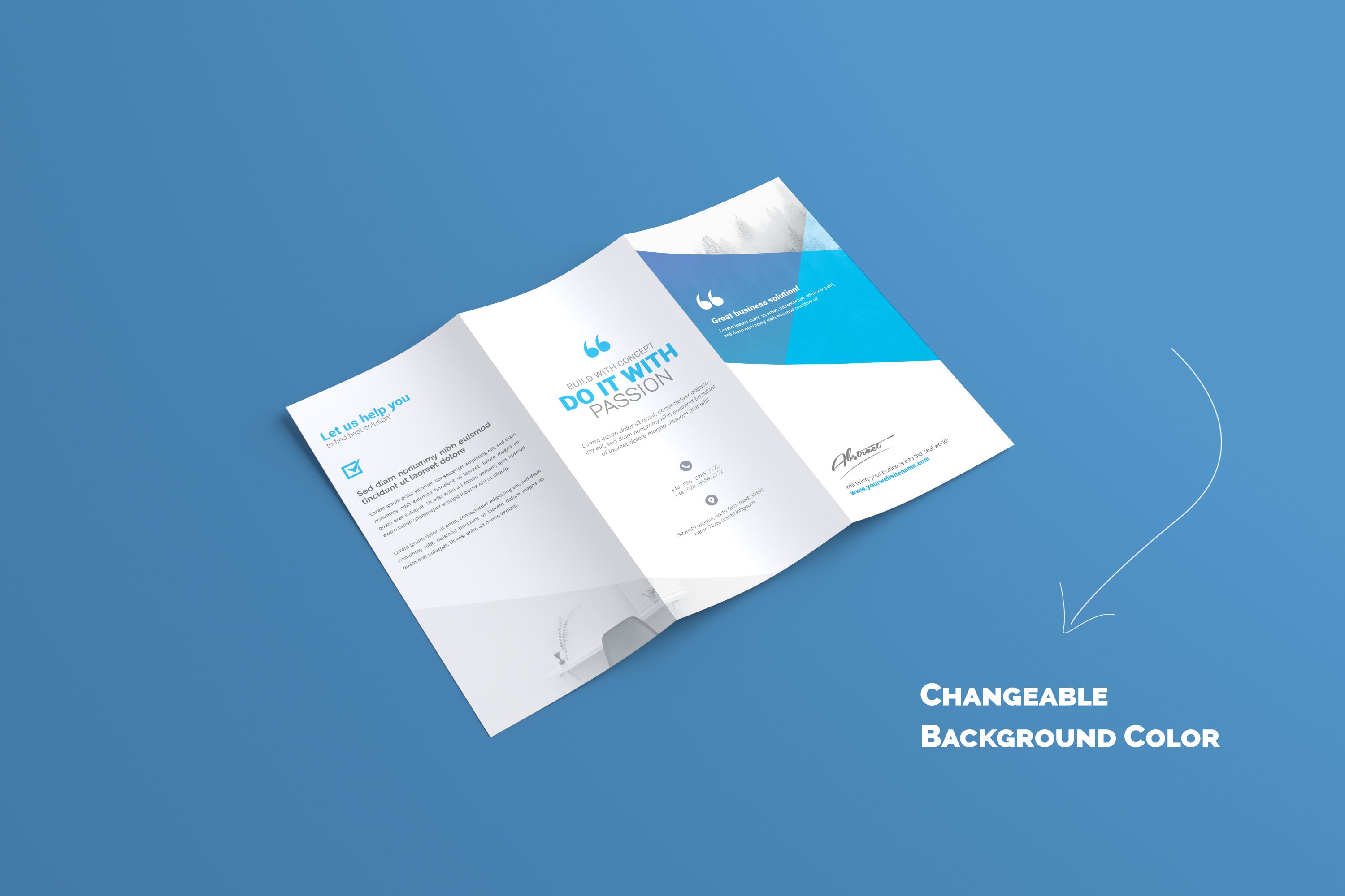 A4 Trifold Brochure Mock-Ups cover image.