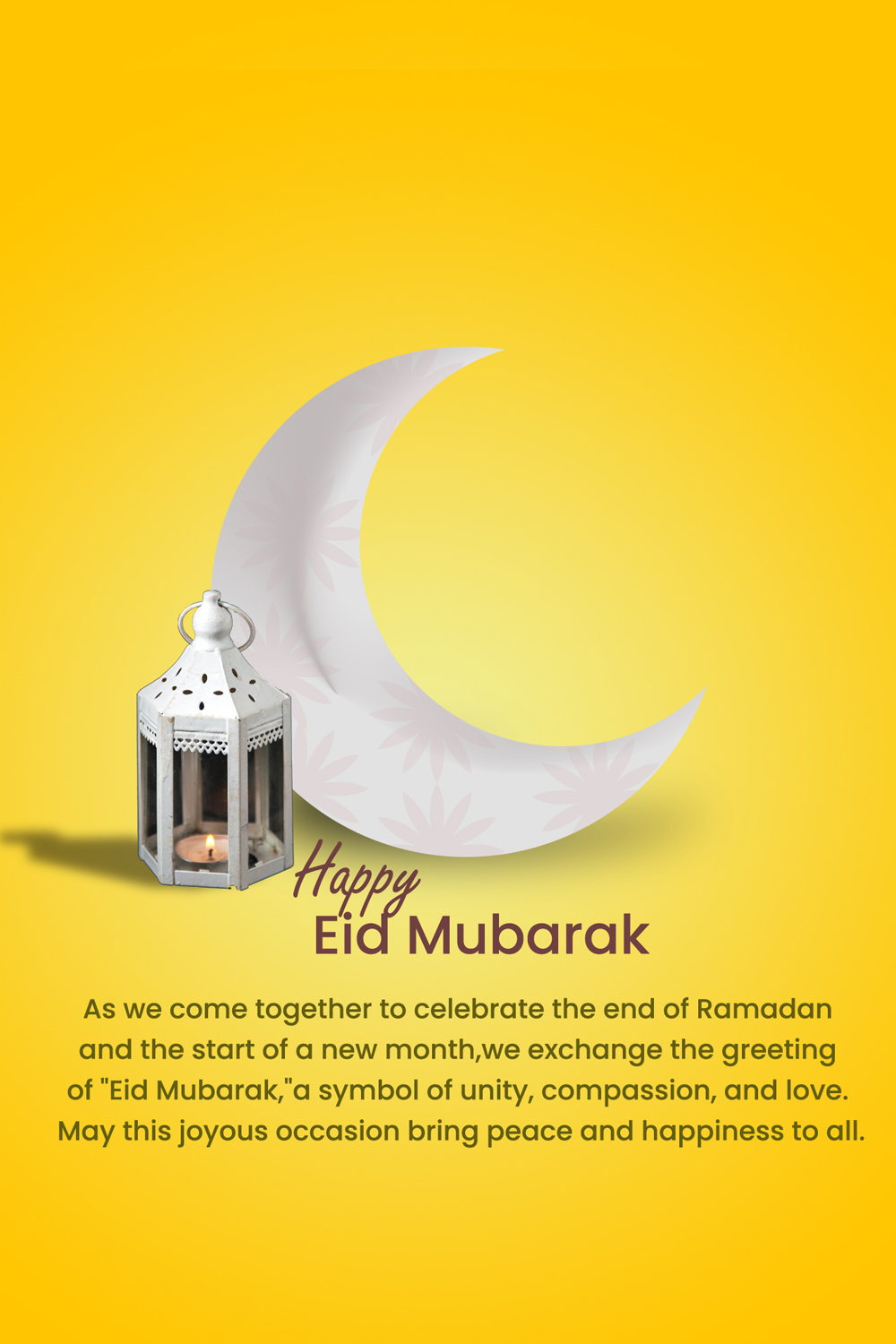 Eid Mubarak Tamplate pinterest preview image.