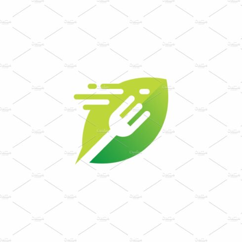 fork leaf food logo vector icon cover image.