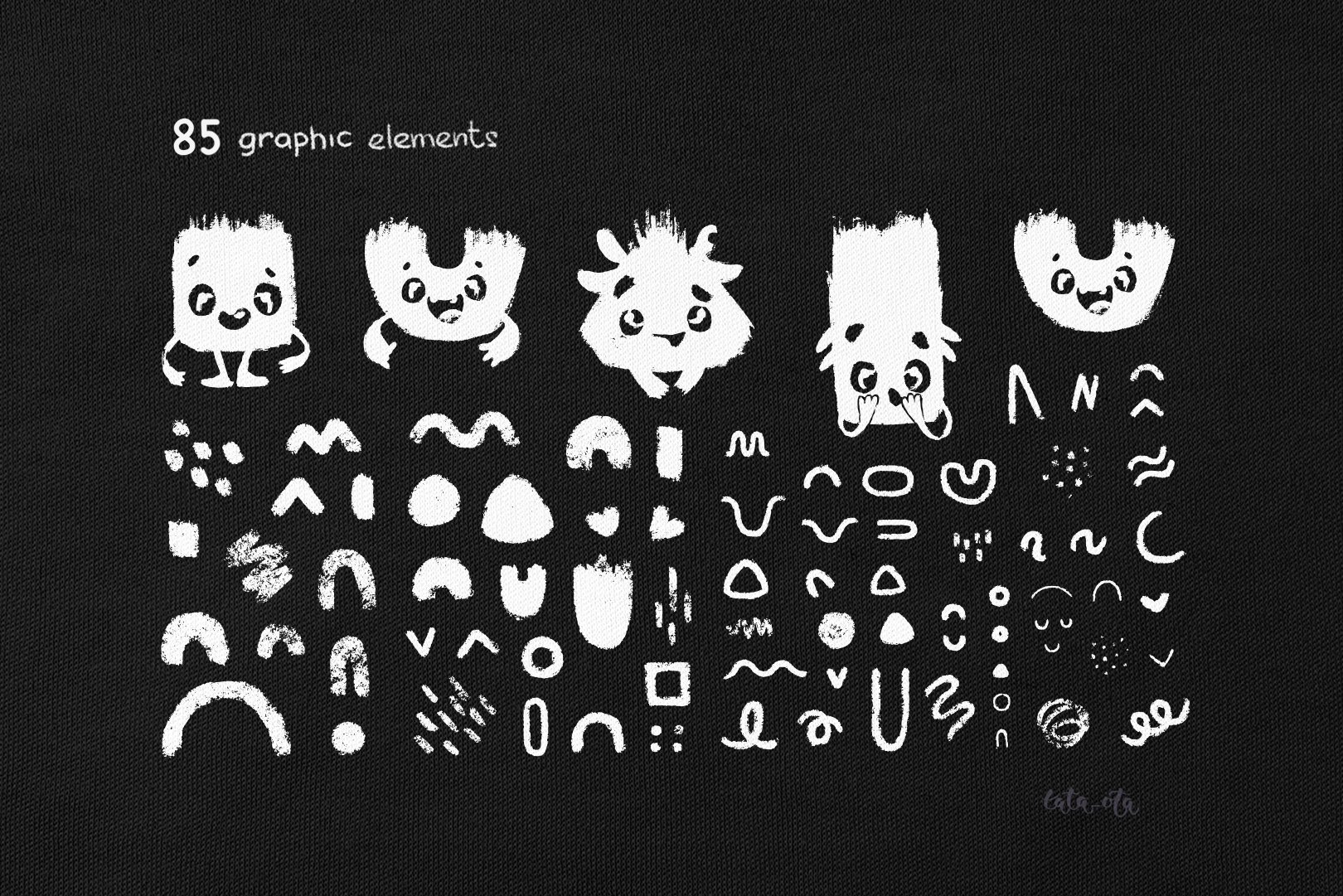 Cute monsters. clipart, pattern preview image.
