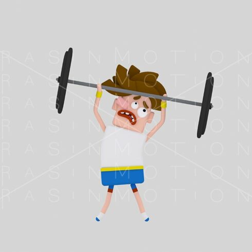3d illustration. Weightlifting. cover image.