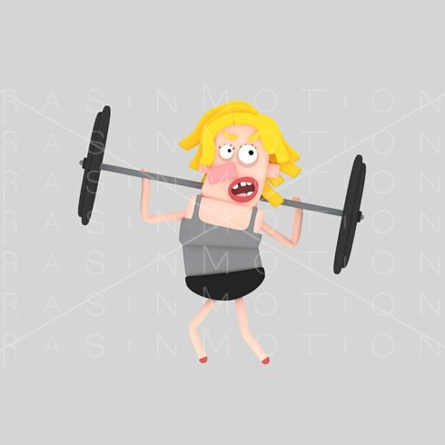 3d illustration.Weightlifting Woman. cover image.