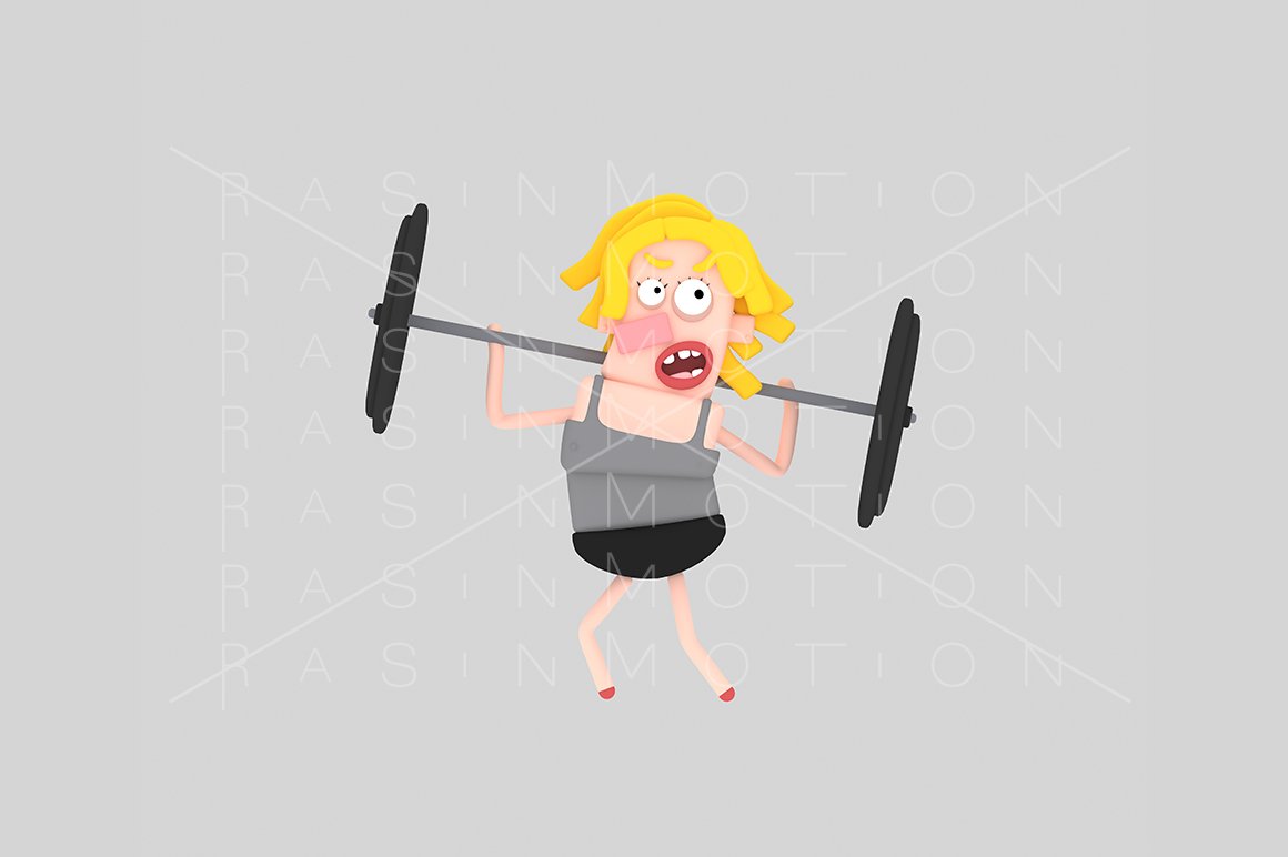 3d illustration.Weightlifting Woman. cover image.