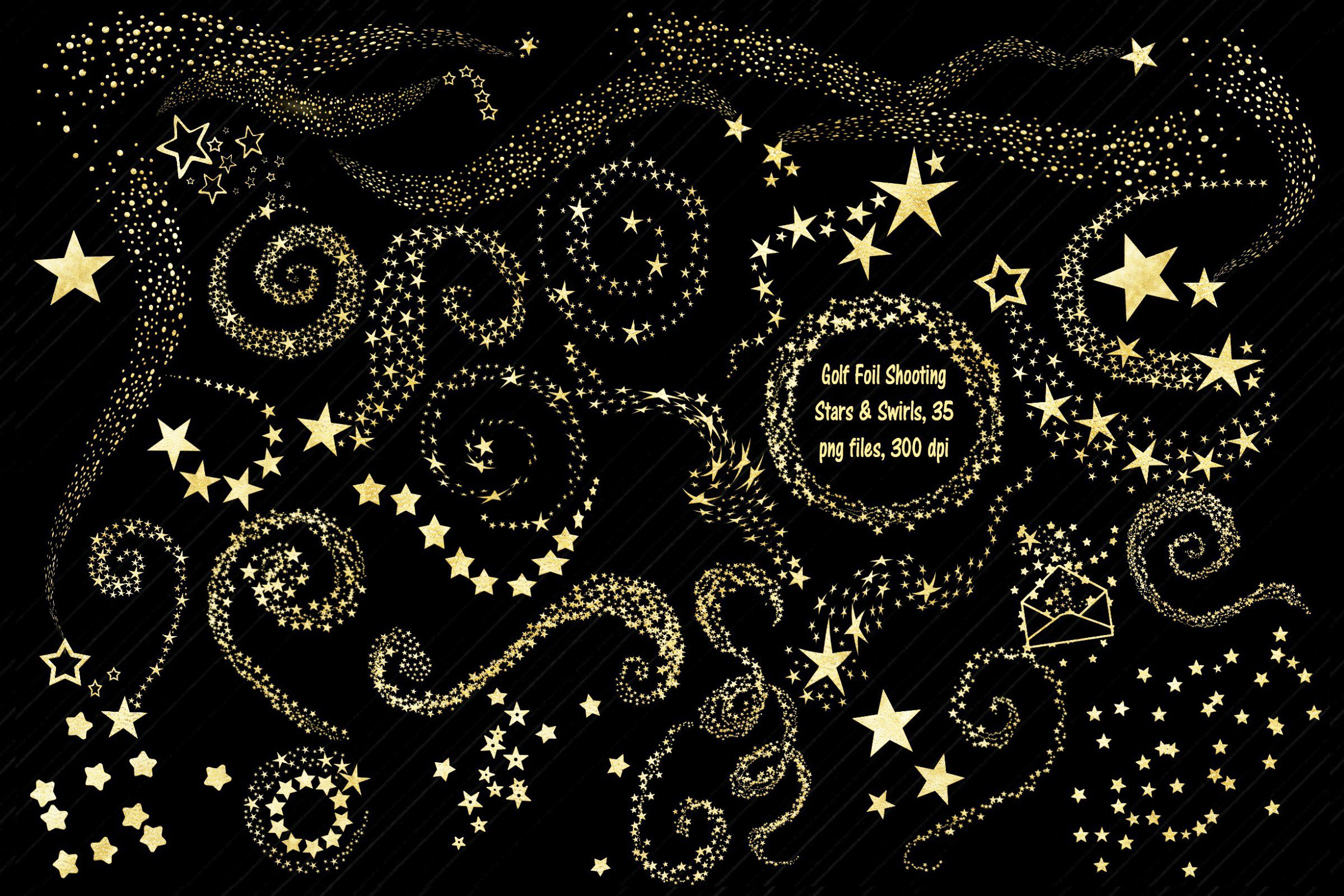 Gold Foil Swirls & Shooting Stars cover image.