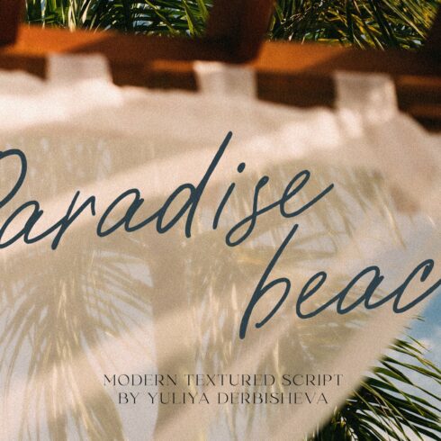 Paradise beach script font textured cover image.