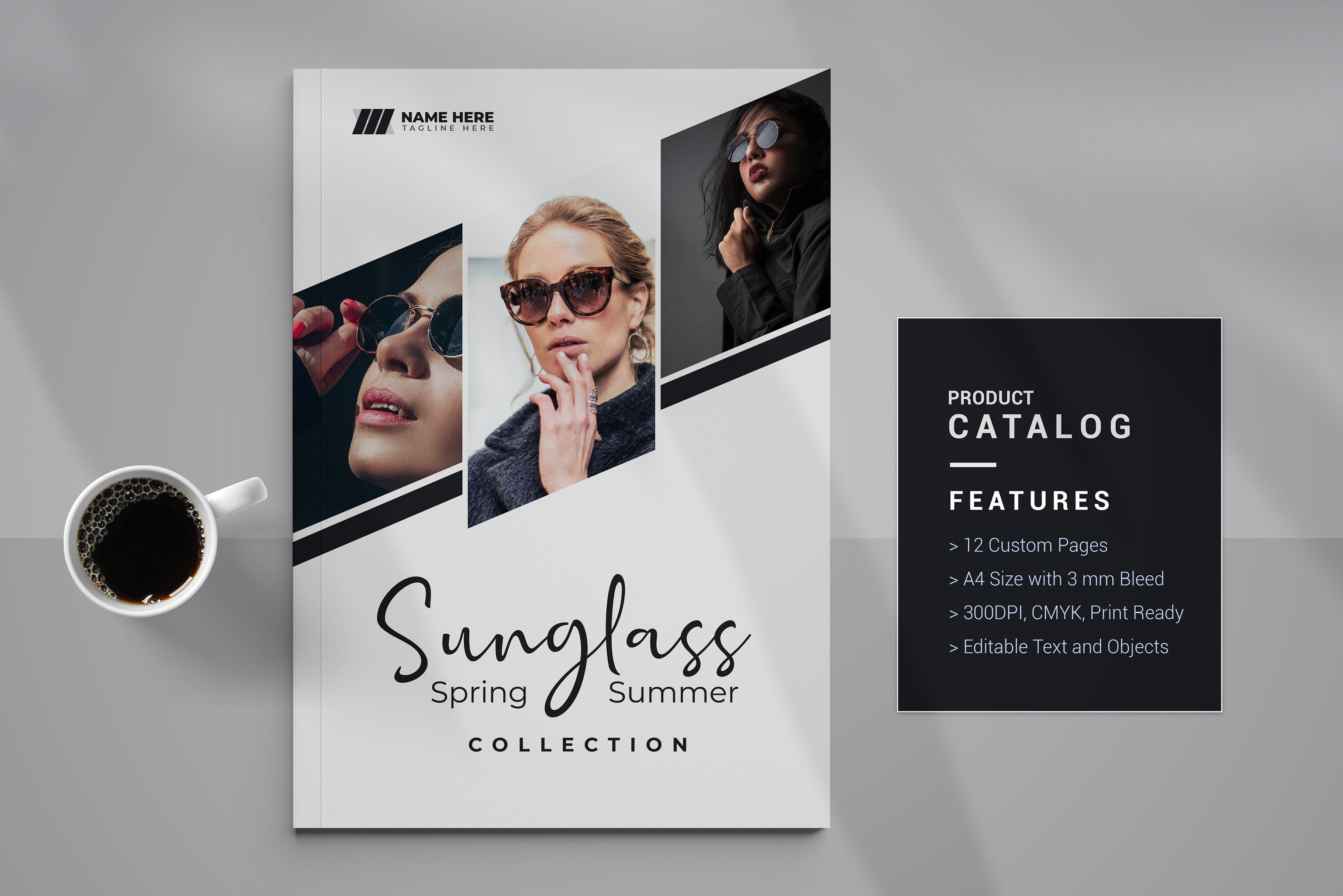 Sunglasses Product Catalog Template preview image.