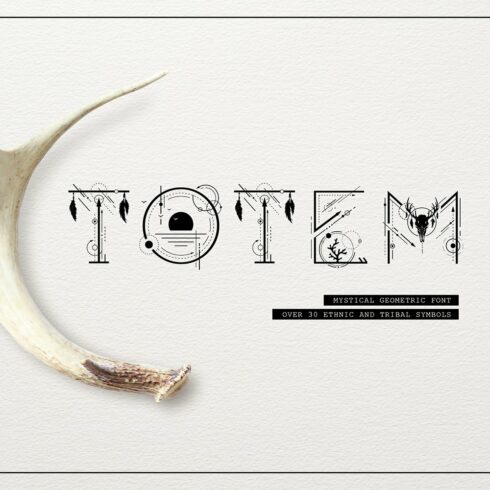 Totem. Mystical Font. Line Art Style cover image.