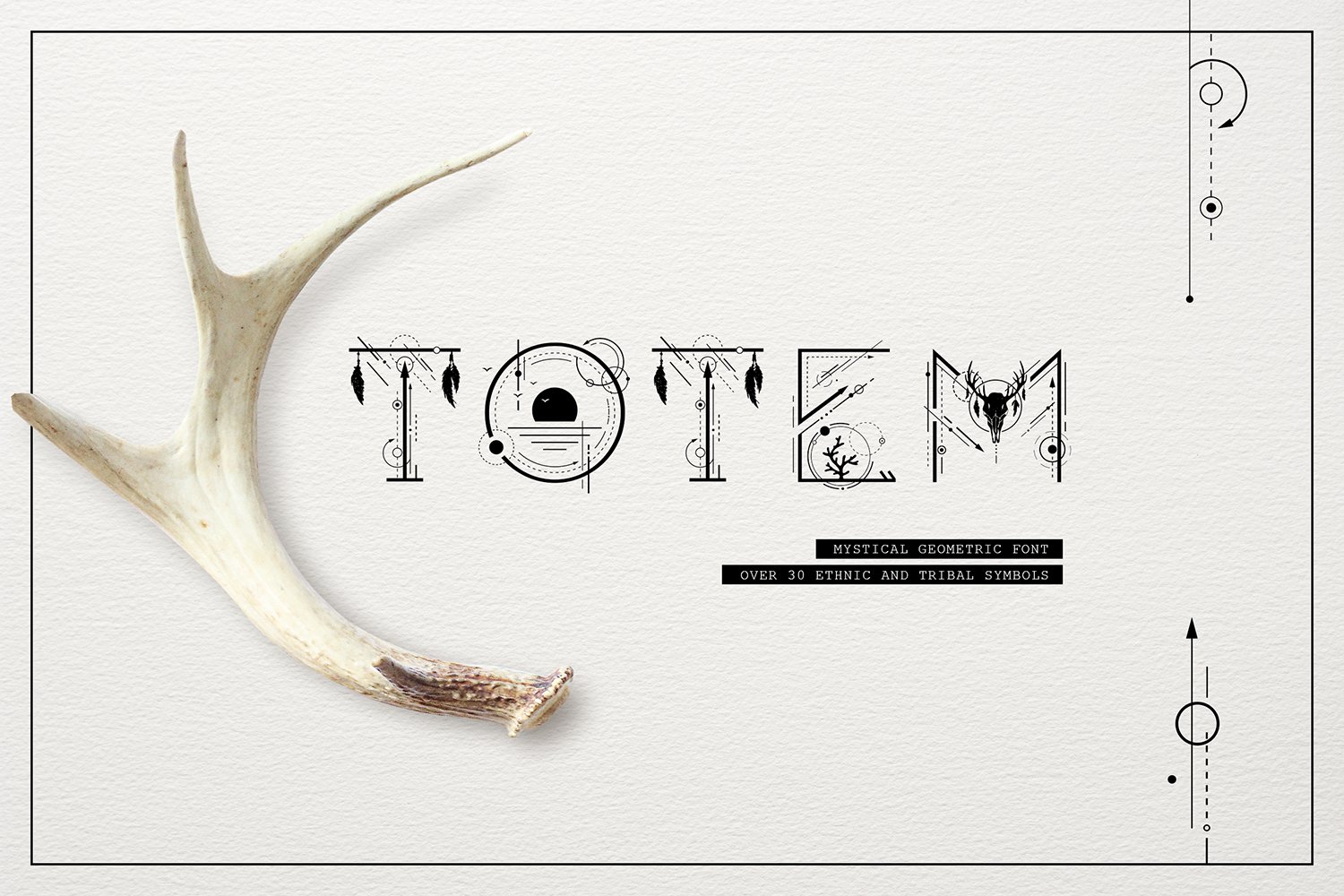 Totem. Mystical Font. Line Art Style cover image.
