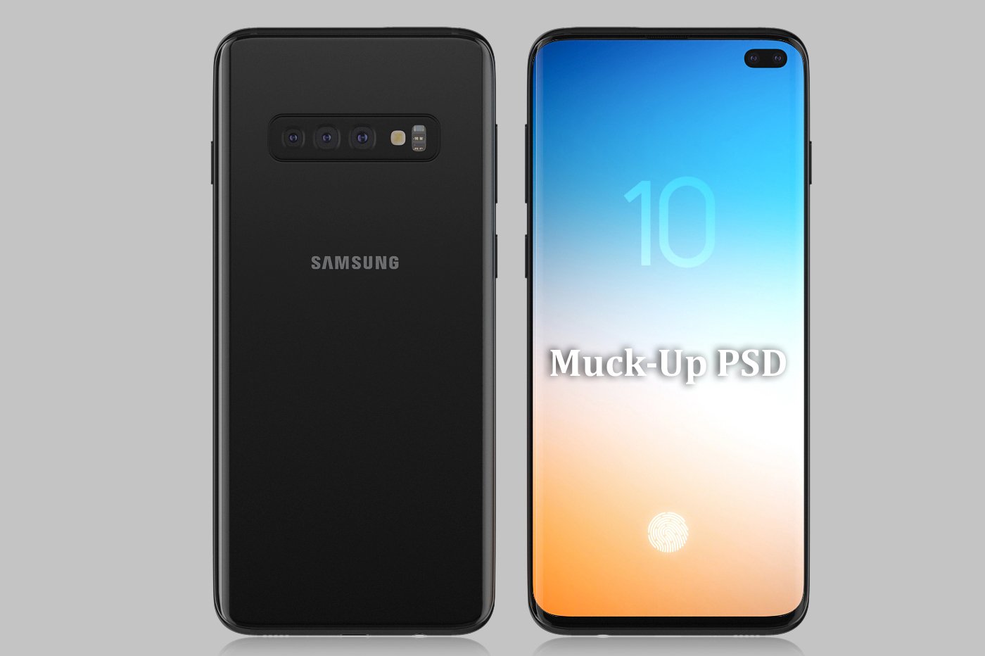 Samsung galaxy S10 Plus mock-up cover image.