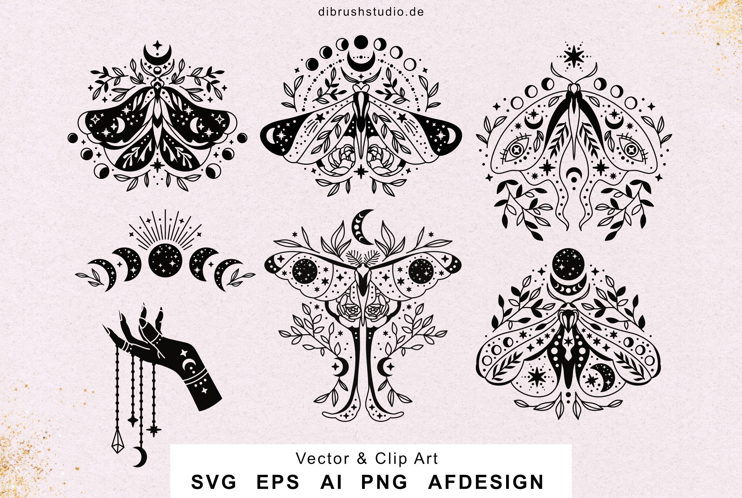 Mystical Moth SVG Bundle cover image.