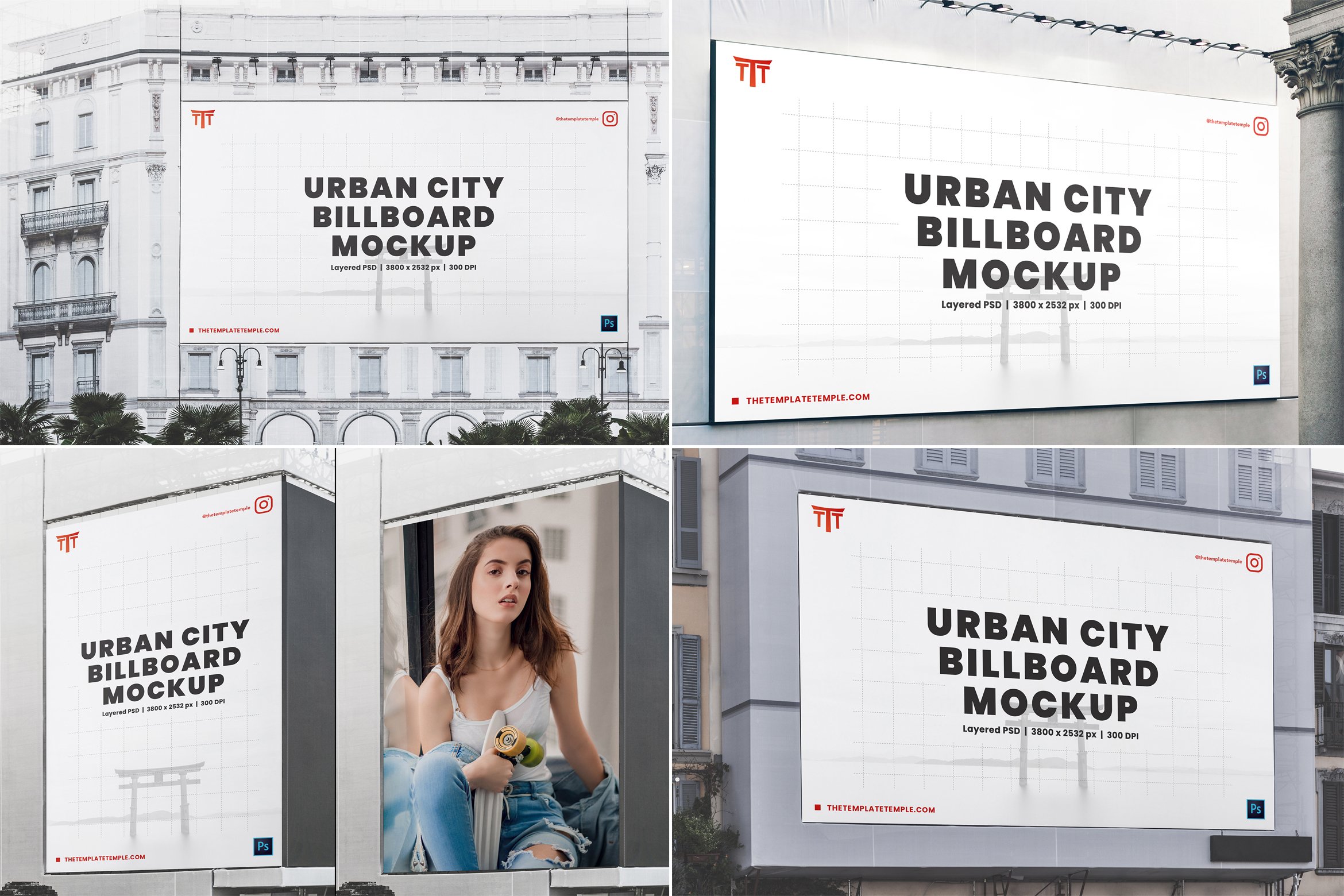 Urban City Billboard Mockups preview image.