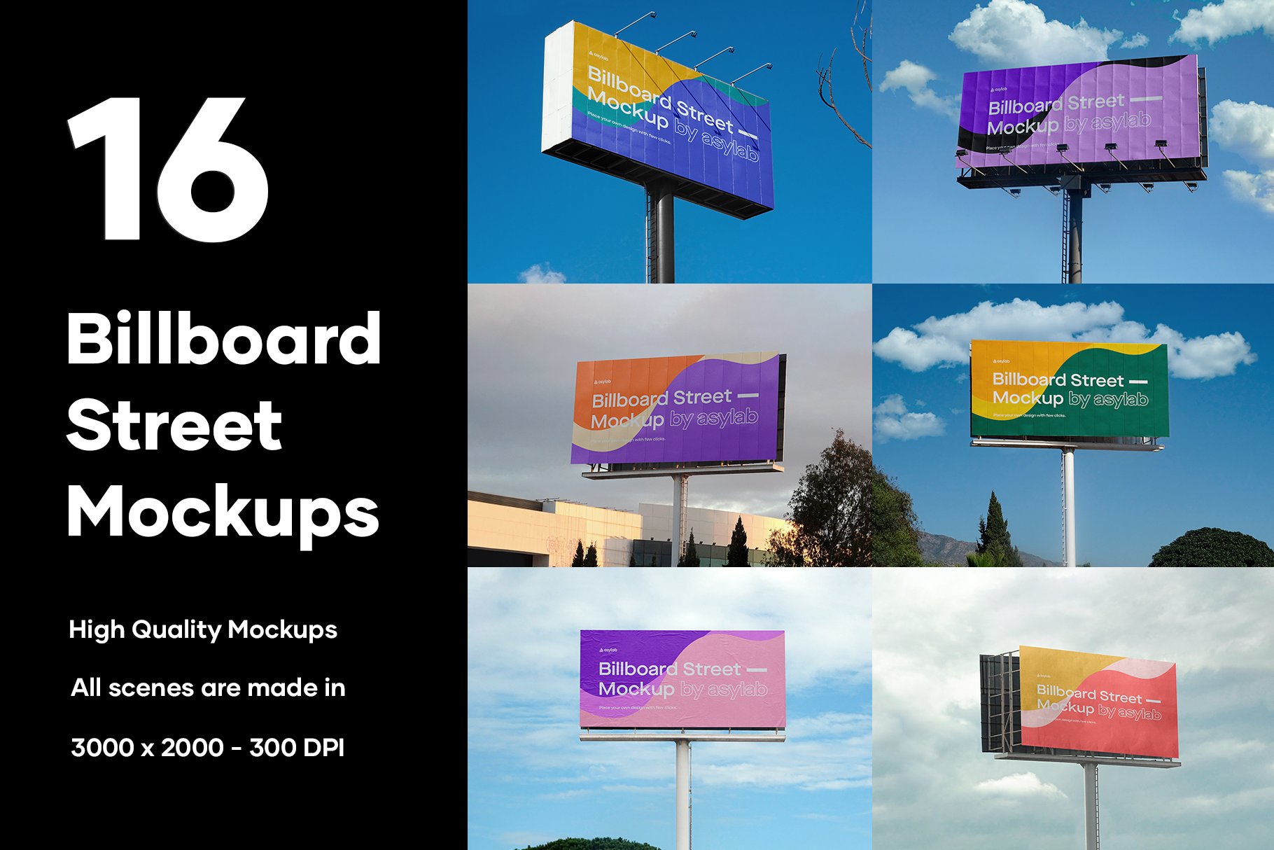 16 Billboard Street Mockups - PSD cover image.