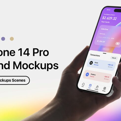 22 Phone 14 Pro In Hand Mockups cover image.
