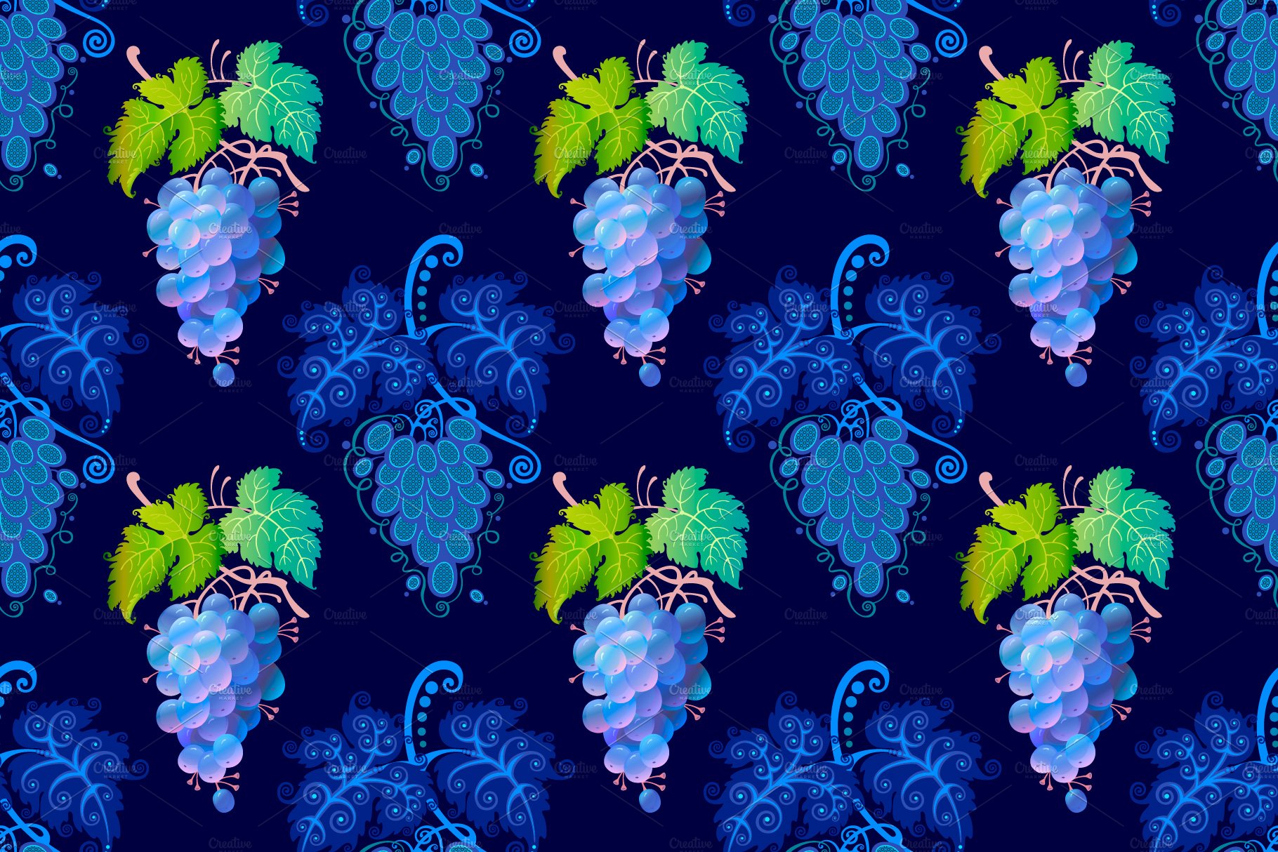 Grapes. Art and pattern cover image.