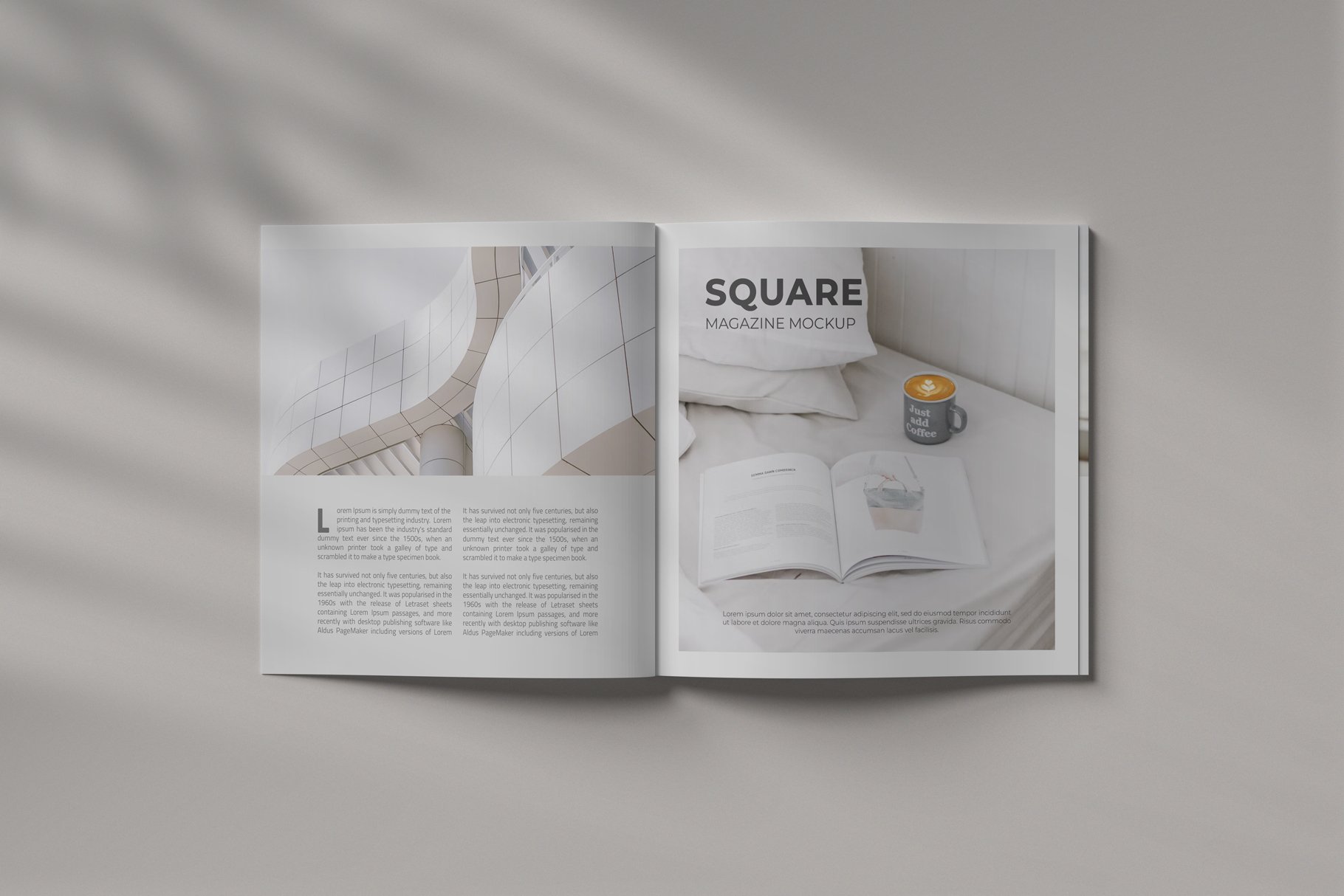 Square Brochure / Magazine Mockup preview image.