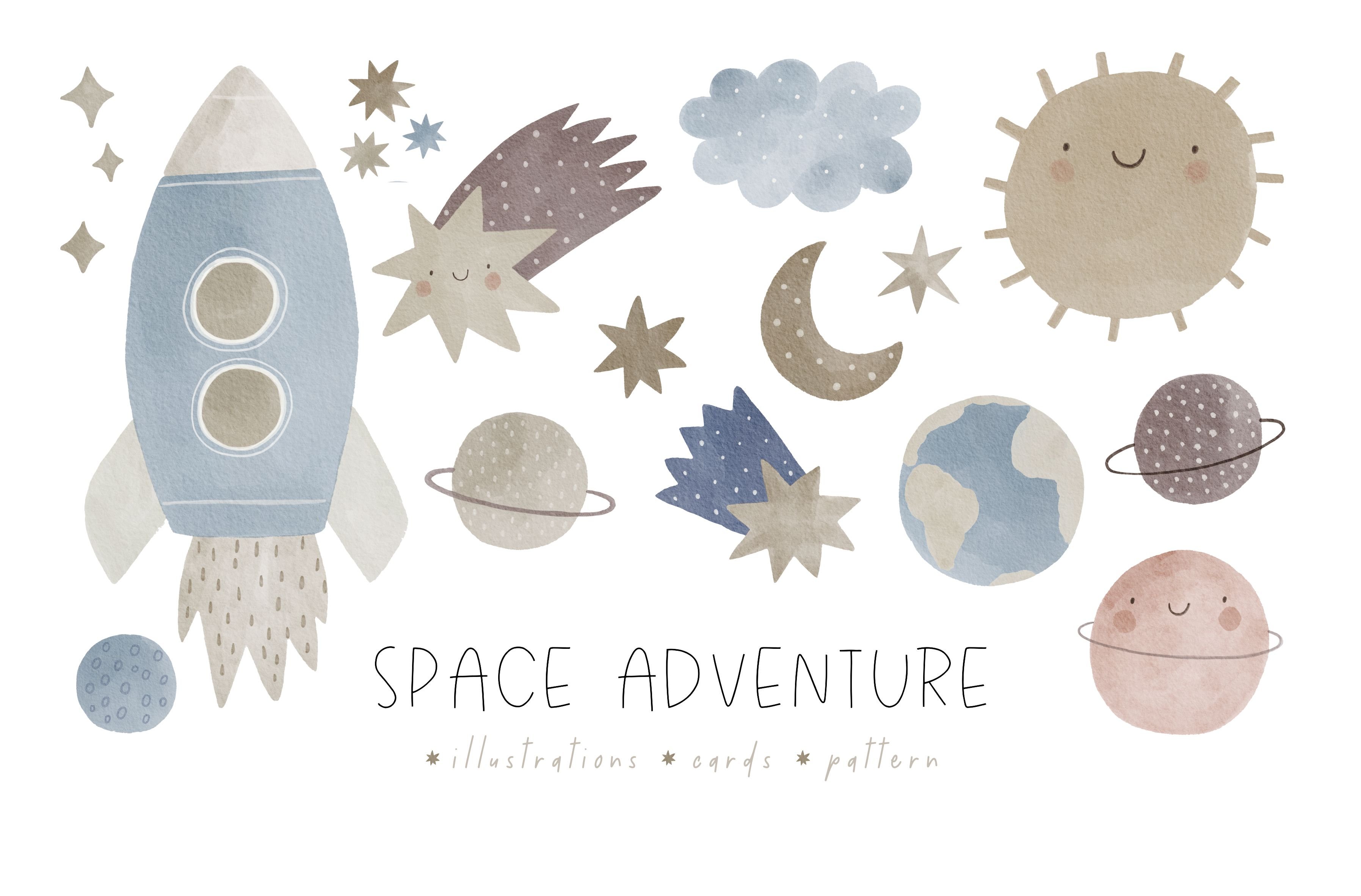 Watercolor Space adventure cover image.