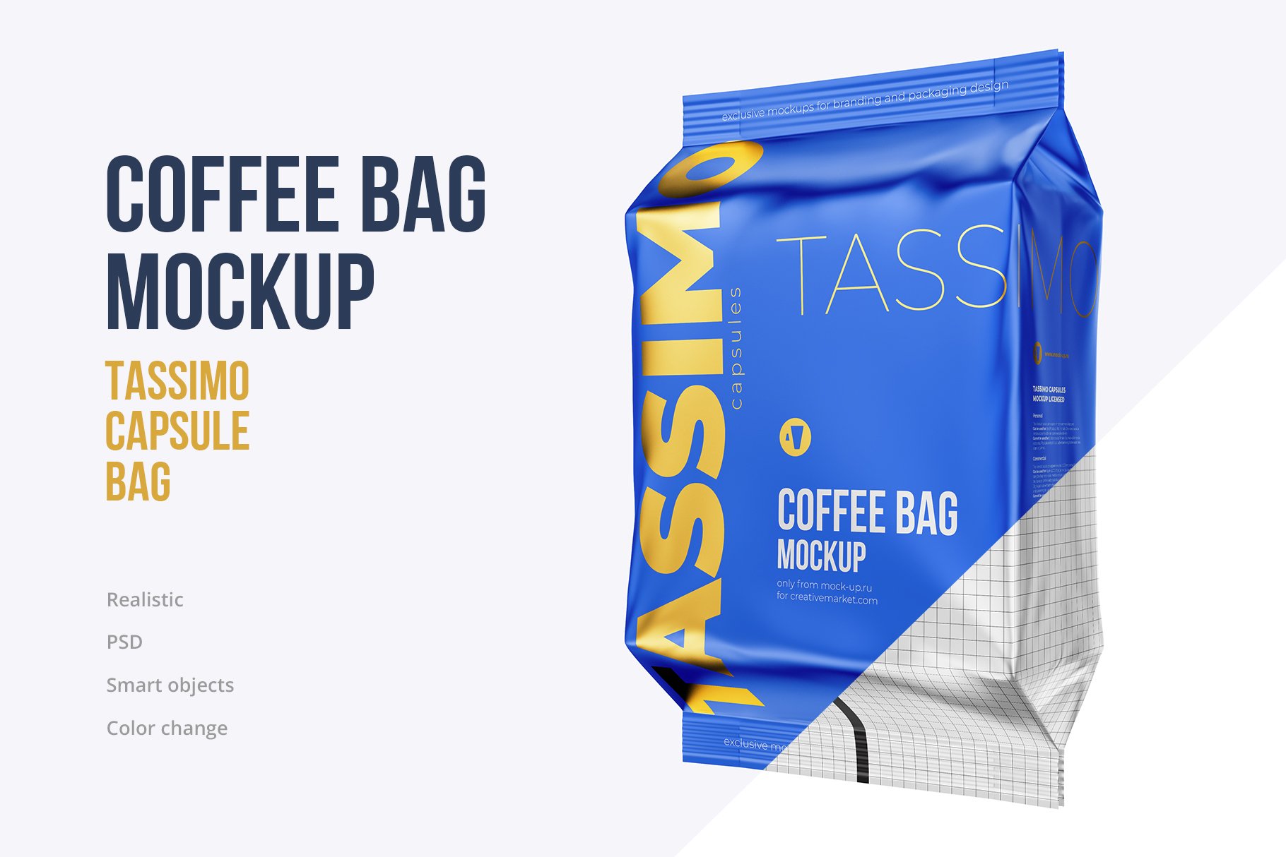 Coffee Bag mockup. Tassimo cover image.