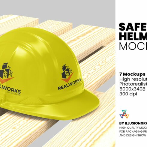 Safety Helmet Mockup - 7 views cover image.