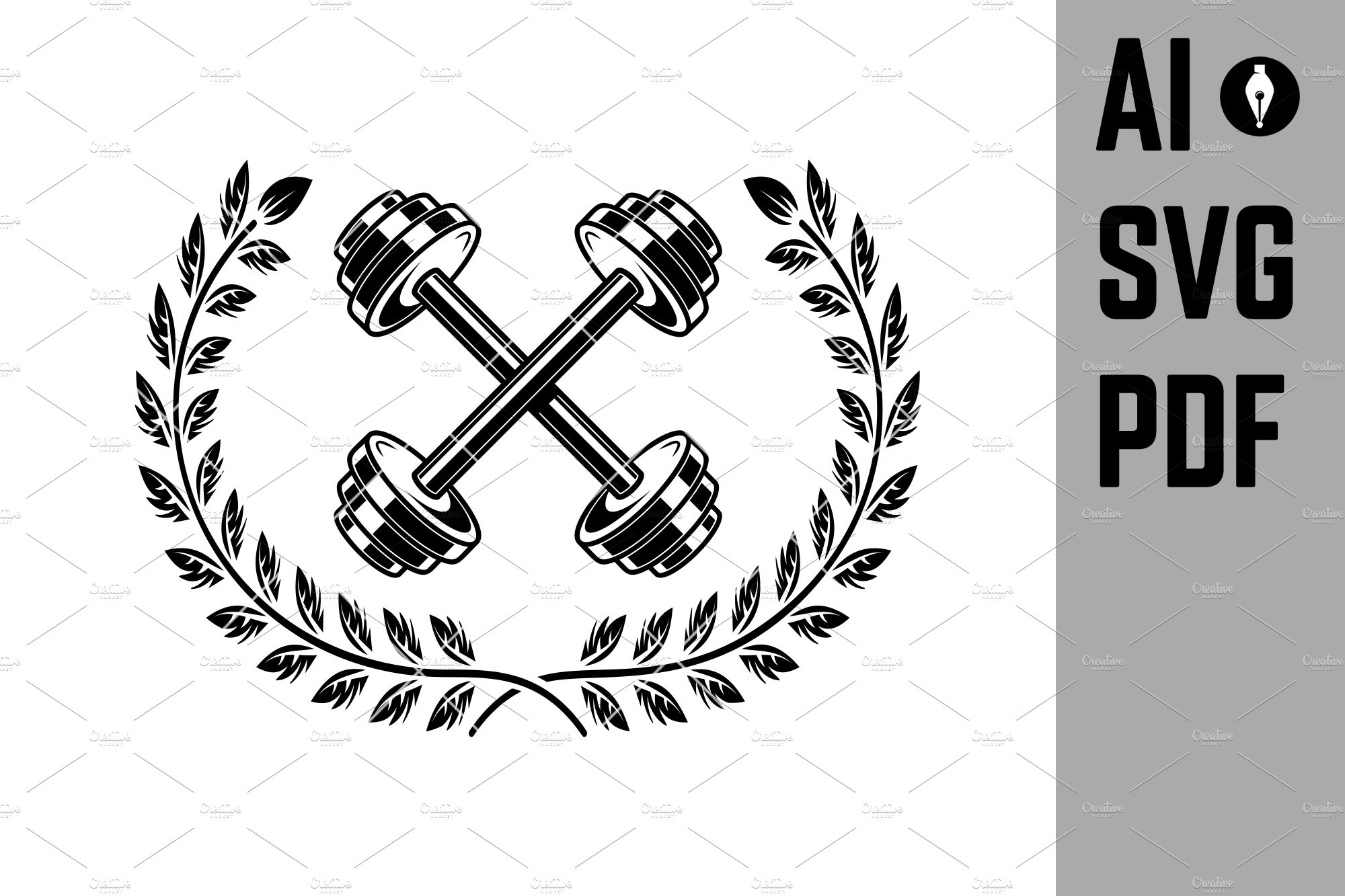 Emblem template with crossed barbell cover image.