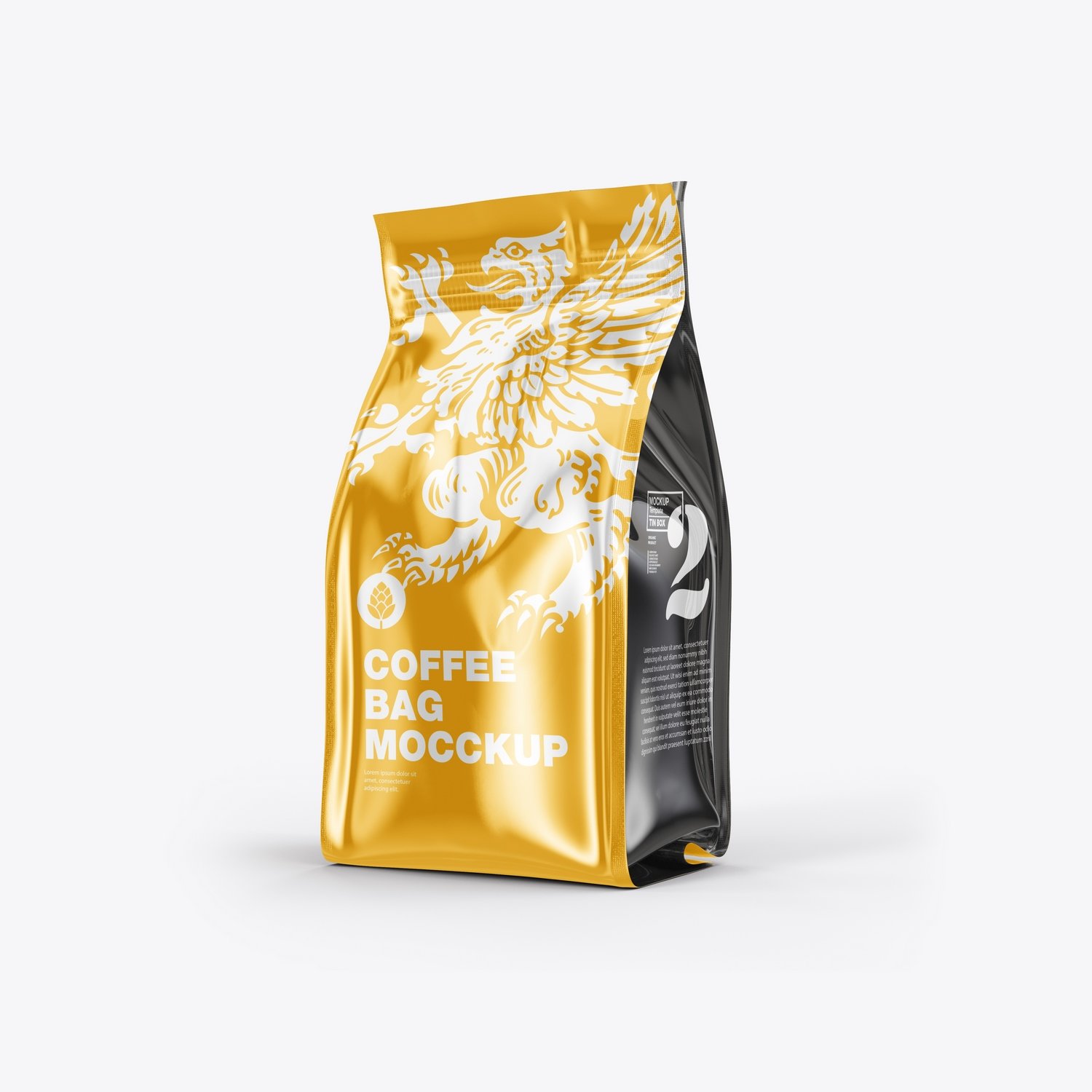 Glossy Plastic Paper Coffee Bag Mock preview image.