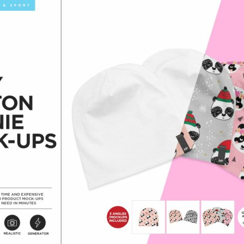 Baby Cotton Beanie Mock-ups Set cover image.