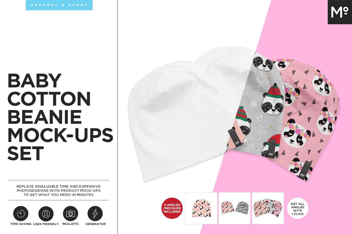 Baby Cotton Beanie Mock-ups Set cover image.