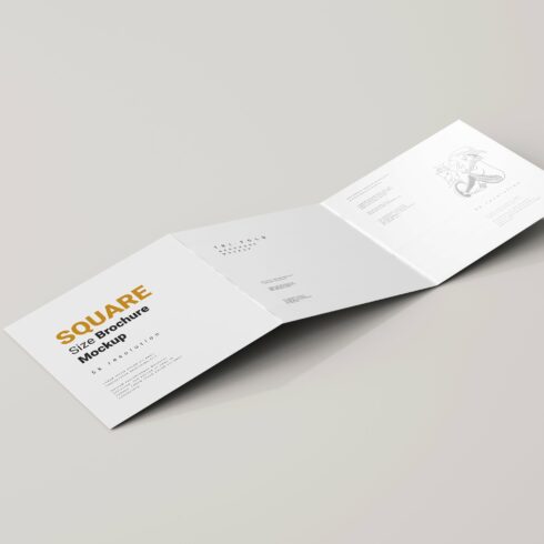 Tri-Fold Square Brochure Mockups cover image.