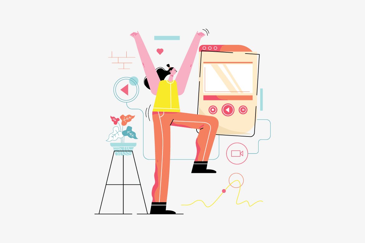 Online Zumba Illustration preview image.