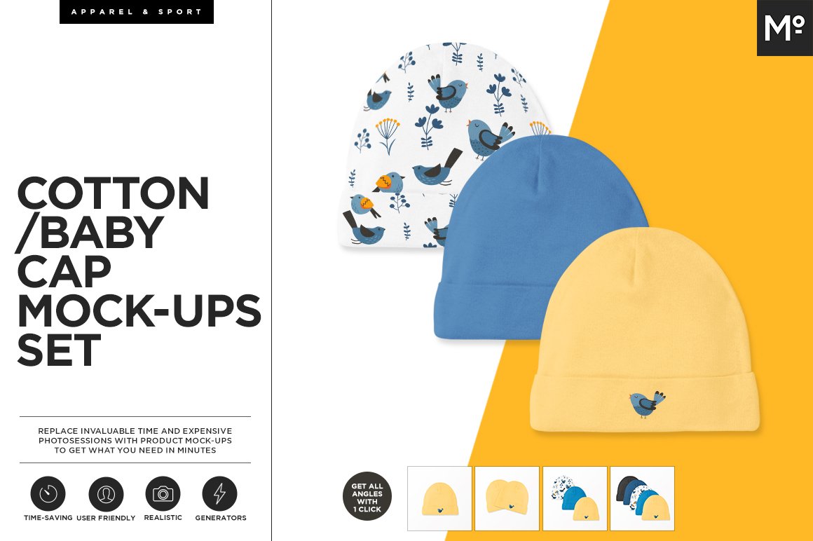 Cotton Baby Cap Mock-ups Generator cover image.