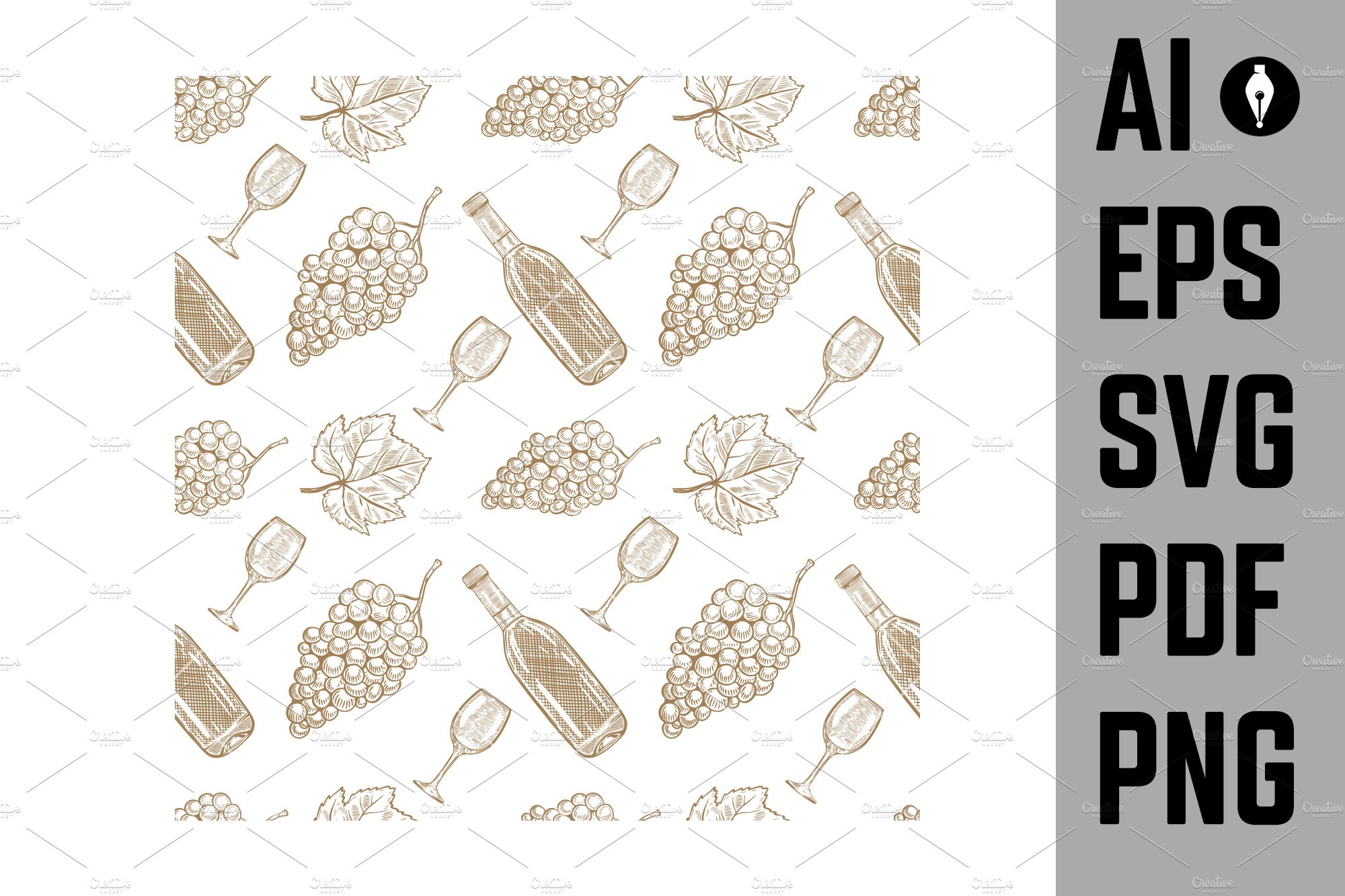 Seamless pattern with wine bottles cover image.