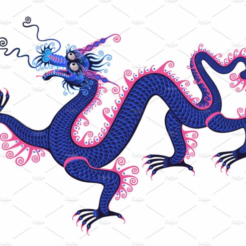Chinese dragon. Art and pattern cover image.