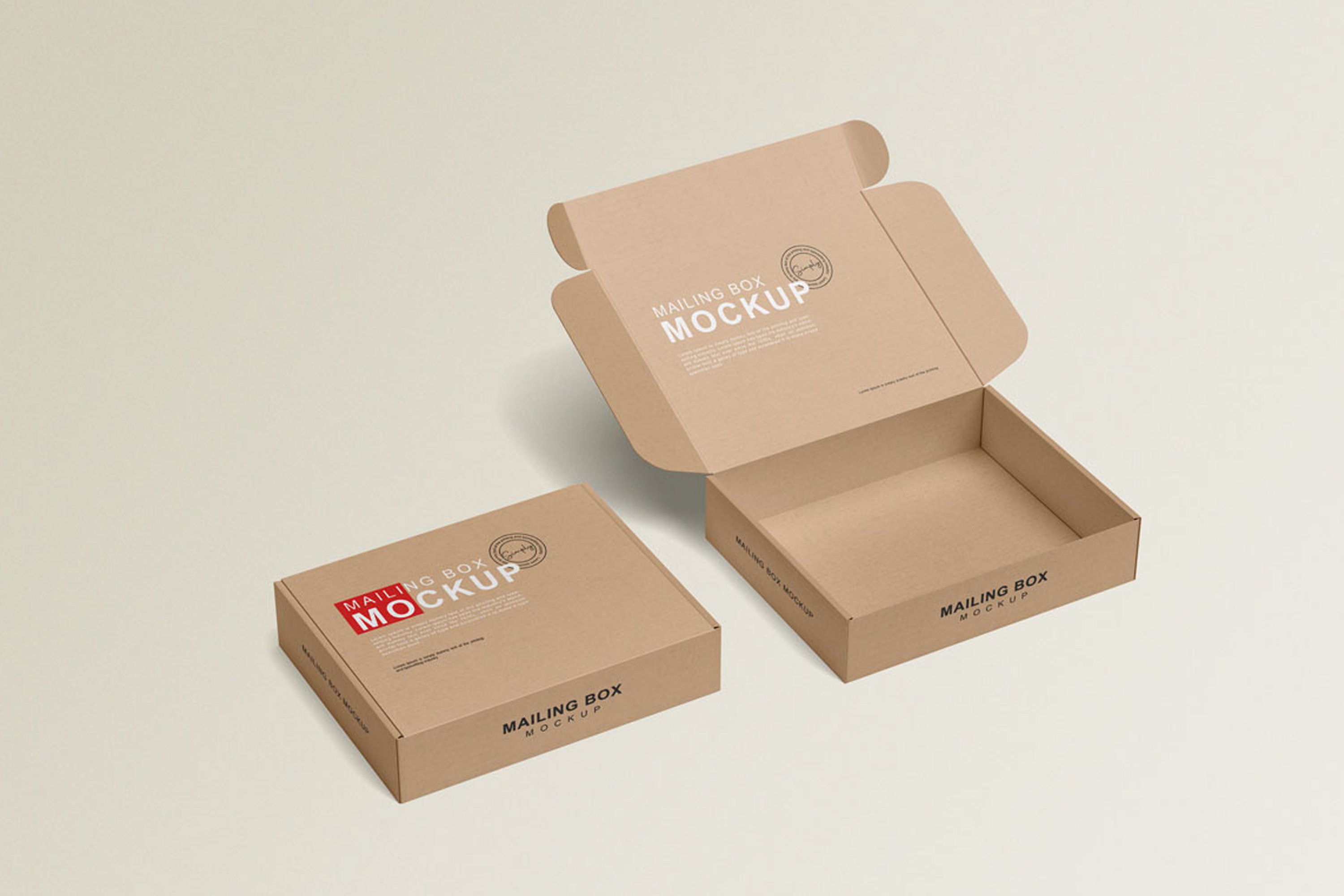 Realistic Mailing Box Mockup preview image.