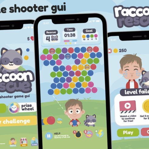 Racoon Rescue Game Gui Assets cover image.