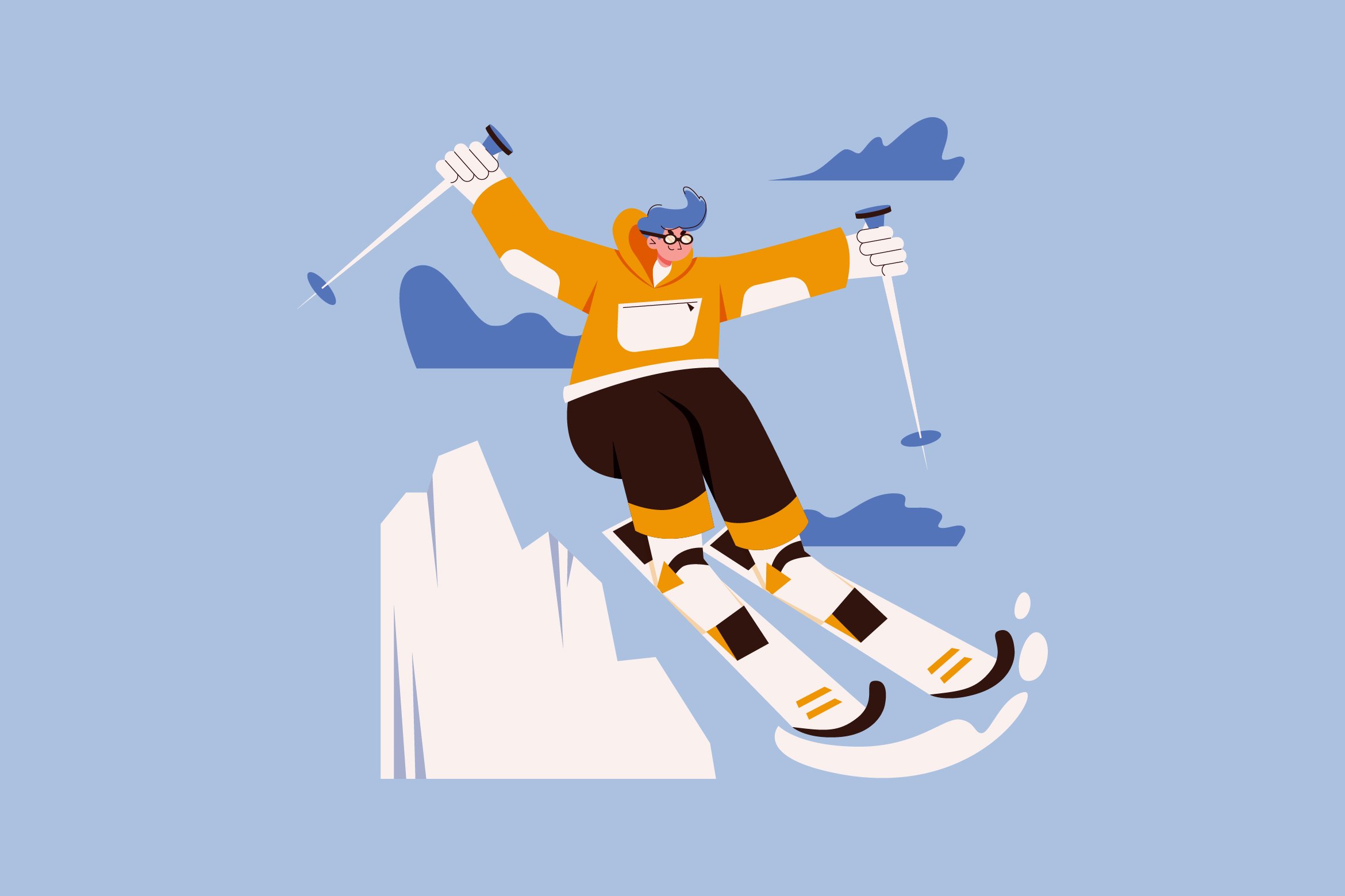 Skiing Illustration preview image.