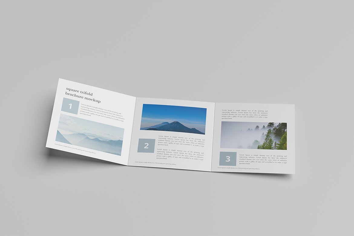 Square Trifold Brochure Mockup preview image.